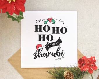 Desi Inspired Christmas Card - Punjabi Christmas Card, Indian Christmas Card, Sharabi, Season's Greetings, Holiday Card, Festive Season.