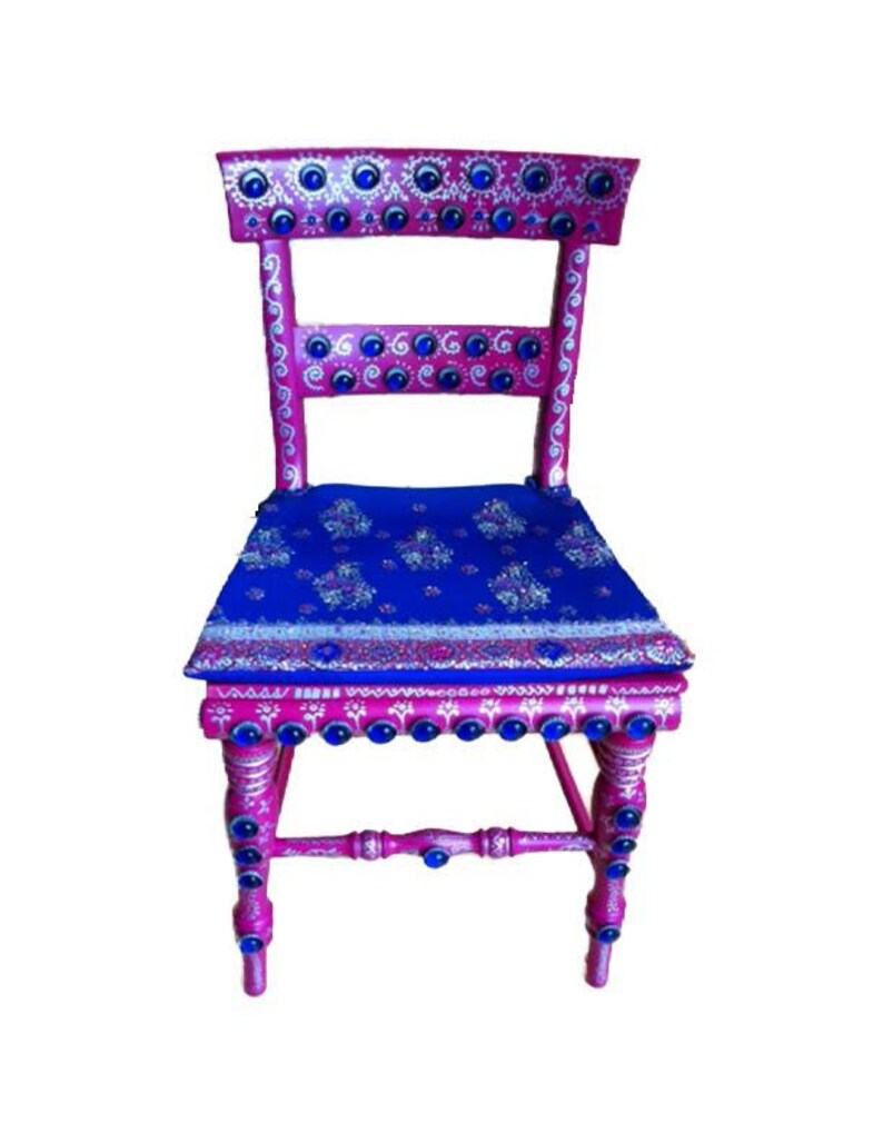 Sold Royal Blue Hot Pink Sari Chair