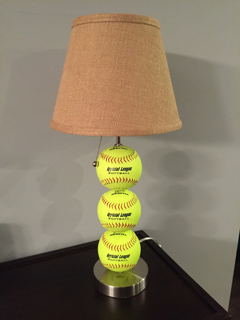 Softball Themed Table Lamp Etsy