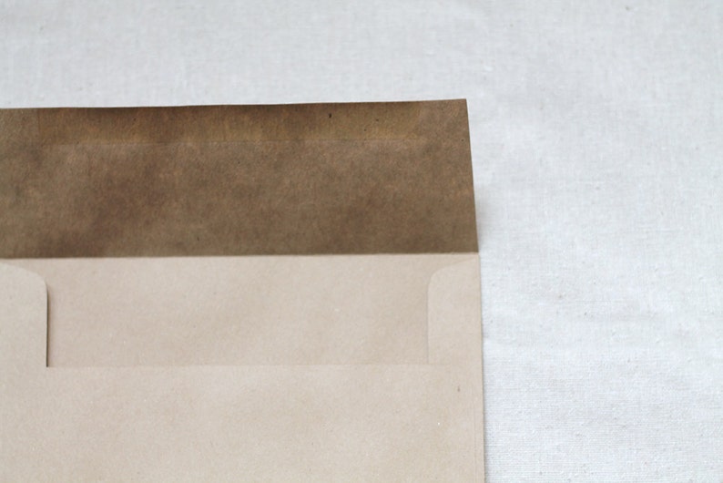 May include: A brown paper envelope with a white flap. The envelope is closed and ready to be mailed.