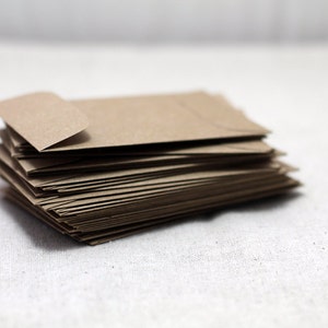 BULK 100 Mini Kraft Seed Packet Envelopes for Seed Packet Wedding Favors Mini Envelopes Favors Birthday Baby Shower 2 1/4 x 3 1/2 image 2