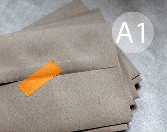 25 3x5 Kraft Brown Envelopes - A1 / 4-Bar Kraft Envelopes - 3.5x5 inches (true size 3 5/8" x 5 1/8")