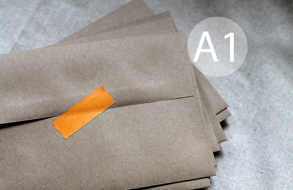25 3x5 Kraft Brown Envelopes - A1 / 4-Bar Kraft Envelopes - 3.5x5 inches (true size 3 5/8" x 5 1/8")