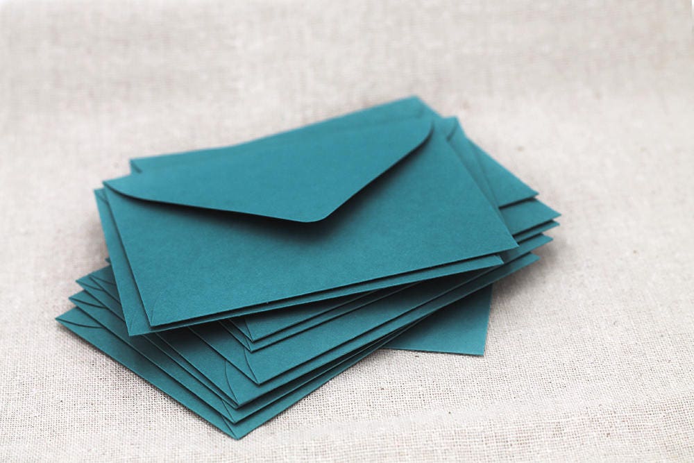 25 Mini Teal Envelopes 2.6875 x 3.6875 inches Guest Book Etsy