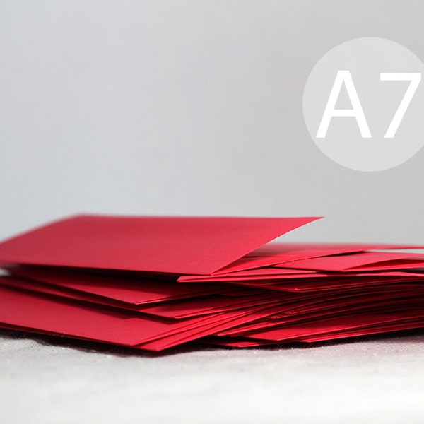 25 5x7 Bright Red Envelopes - A7 Red Envelopes (true size 5 1/4" x 7 1/4") - A7 Red Envelopes - DIY Christmas Card Envelopes - Holiday