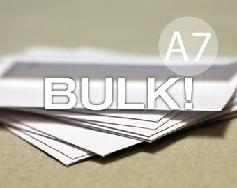 BULK! 100 5x7 White Envelopes - A7 size envelopes -  (true size 5 1/4" x 7 1/4") - A7 White Envelopes - Wedding Invitation Envelopes