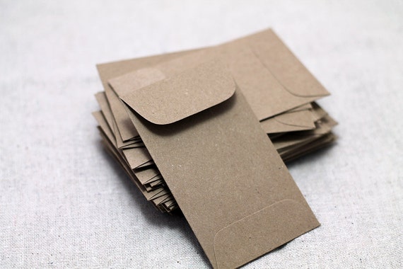 25 Seed Packet Envelopes Mini Kraft Seed Recycled Kraft Seed Envelopes Seed  Packet Wedding Favors 2.25 X 3.5 Inches 