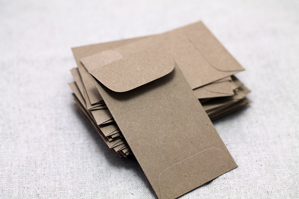 25 Seed Packet Envelopes Mini Kraft Seed Recycled Kraft Etsy