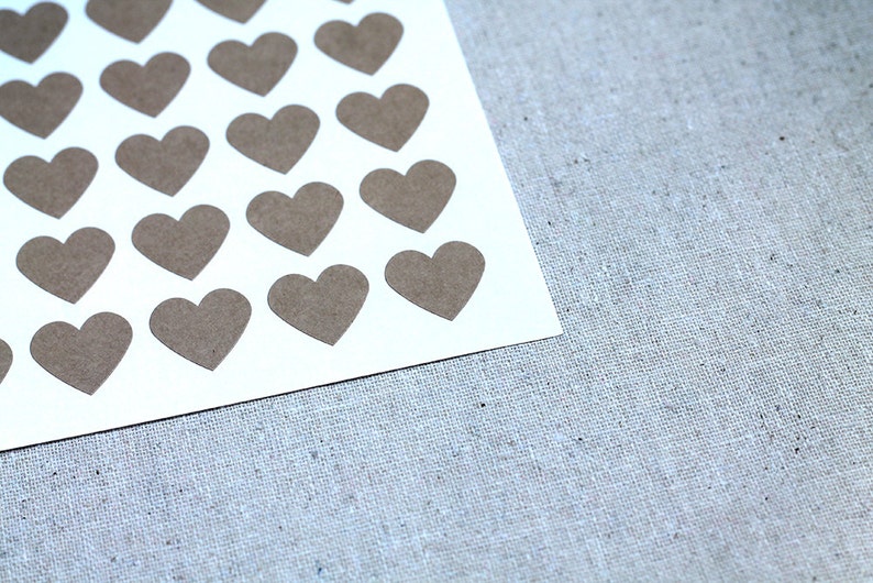 108 Mini Kraft Brown Heart Envelope Seals .75inch Heart Etsy