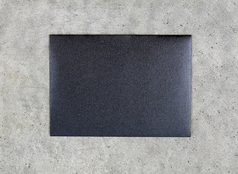 25 5x7 Metallic Black Envelopes - A7 Metallic Black Envelopes - Black Wedding Envelopes (true size 5 1/4" x 7 1/4") image 2