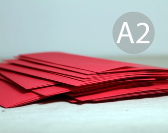 25 A2 Bright Red Envelopes - 4.375 x 5.75 inches ( 4 3/8" x 5 3/4") - Red RSVP Envelopes