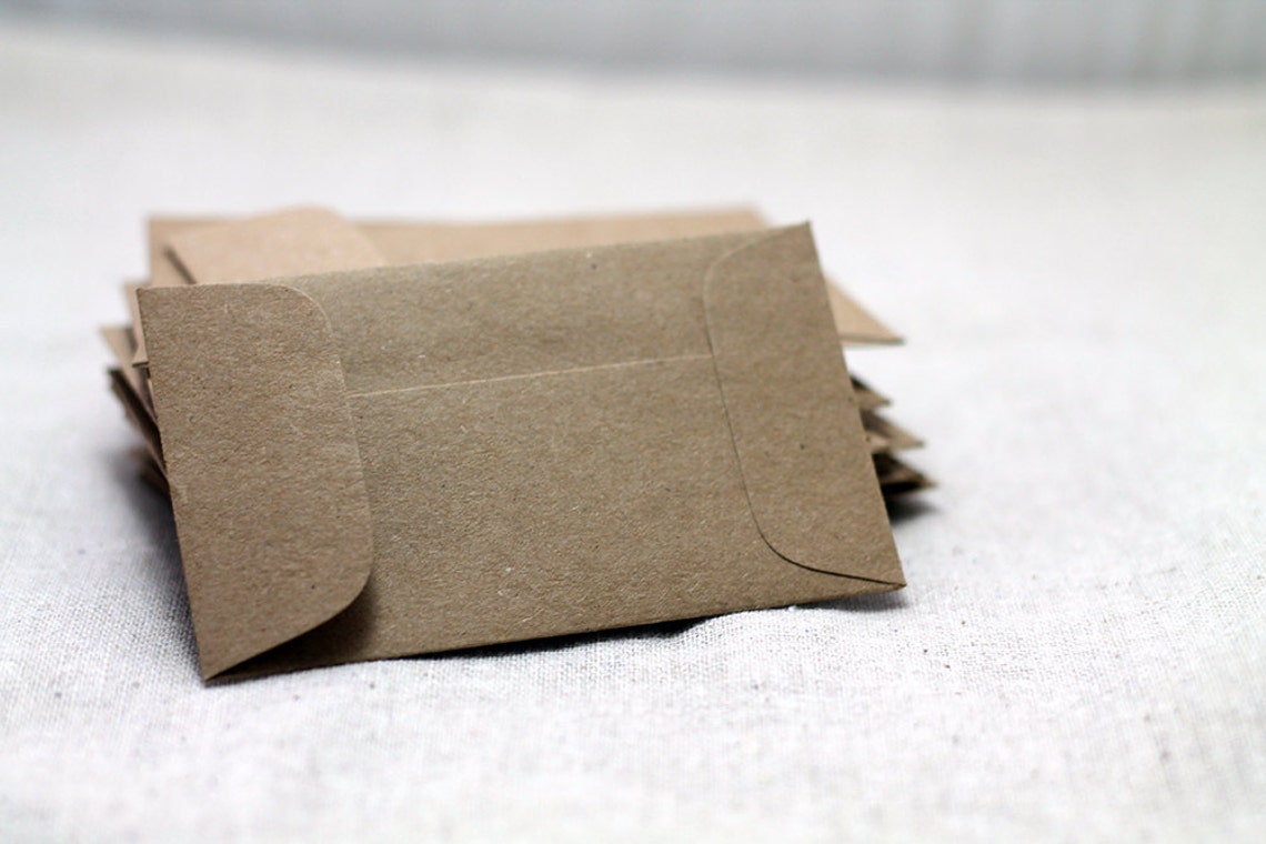 25 Seed Packet Envelopes Mini Kraft Seed Recycled Kraft Etsy