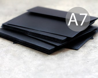 25 5x7 Metallic Black Envelopes - A7 Metallic Black Envelopes - Black Wedding Envelopes (true size 5 1/4" x 7 1/4")