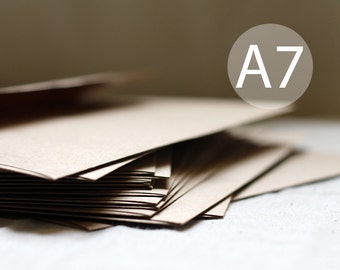 25 5x7 Kraft Brown Envelopes - A7 Kraft Envelopes 5x7 inches (5 1/4" x 7 1/4") Kraft Brown Recycled Envelope - Grocery Bag Envelopes