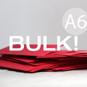 BULK 100 A6 Bright Red Envelopes 4x6 Red Envelopes true size 4 3/4 x 6 1/2 Quantity 100 DIY Christmas Card Envelopes image 1