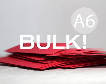 BULK! 100 A6 Bright Red Envelopes - 4x6 Red Envelopes (true size 4 3/4" x 6 1/2") - Quantity 100 - DIY Christmas Card Envelopes