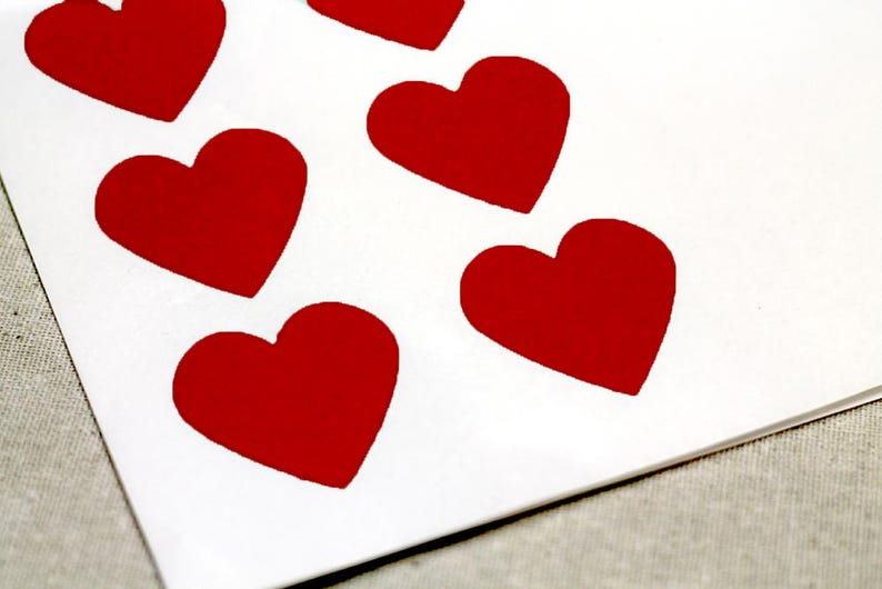 108 Mini Red Heart Envelope Seals .75inch Heart Labels Etsy