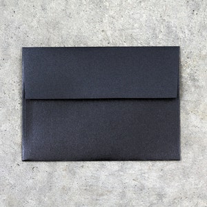 25 5x7 Metallic Black Envelopes - A7 Metallic Black Envelopes - Black Wedding Envelopes (true size 5 1/4" x 7 1/4") image 3