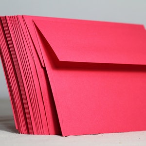 25 4x6 Bright Holiday Red Envelopes A6 red envelope true size 4 3/4 x 6 1/2 Christmas Card Envelopes image 2