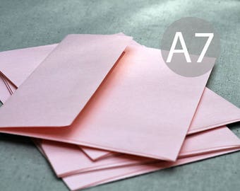 25 5x7 Metallic Blush Envelopes - A7 Blush Pink Envelopes - Pink Shimmer Envelopes - Wedding Envelopes (true size 5 1/4" x 7 1/4")