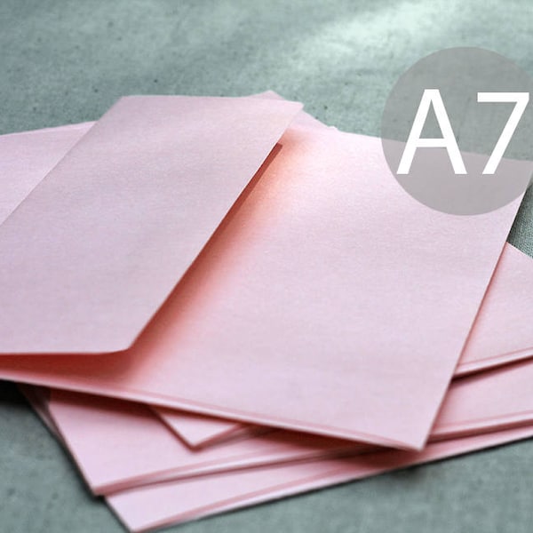 25 5x7 Metallic Blush Envelopes - A7 Blush Pink Envelopes - Pink Shimmer Envelopes - Wedding Envelopes (true size 5 1/4" x 7 1/4")