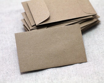 25 Seed Packet Envelopes - Mini Kraft Seed - Recycled Kraft Seed Envelopes - Seed Packet Wedding Favors- 2.25 x 3.5 inches -