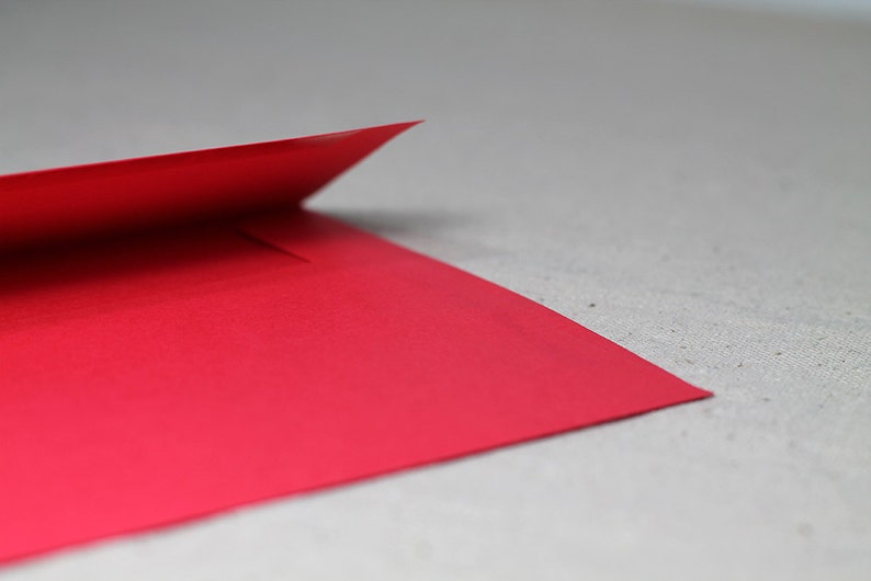 BULK 100 A6 Bright Red Envelopes 4x6 Red Envelopes true size 4 3/4 x 6 1/2 Quantity 100 DIY Christmas Card Envelopes image 5