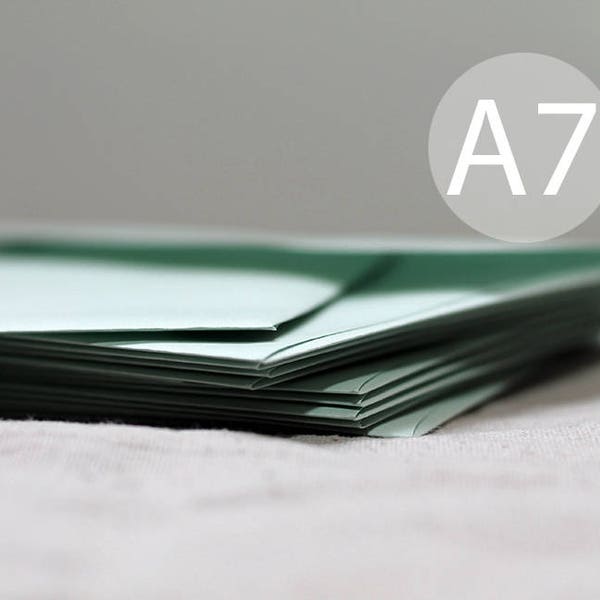 25 5x7 Mint Green Metallic Envelopes - Shimmer A7 Mint Green Envelopes - Wedding Envelopes - 5x7 inches (true size 5 1/4" x 7 1/4")