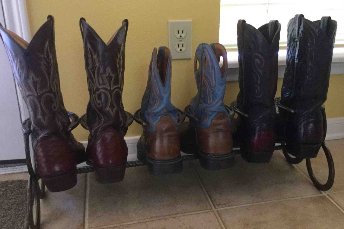Horseshoe Boot Rack Cowboy Boot Rack Cowboy Boot Storage Etsy