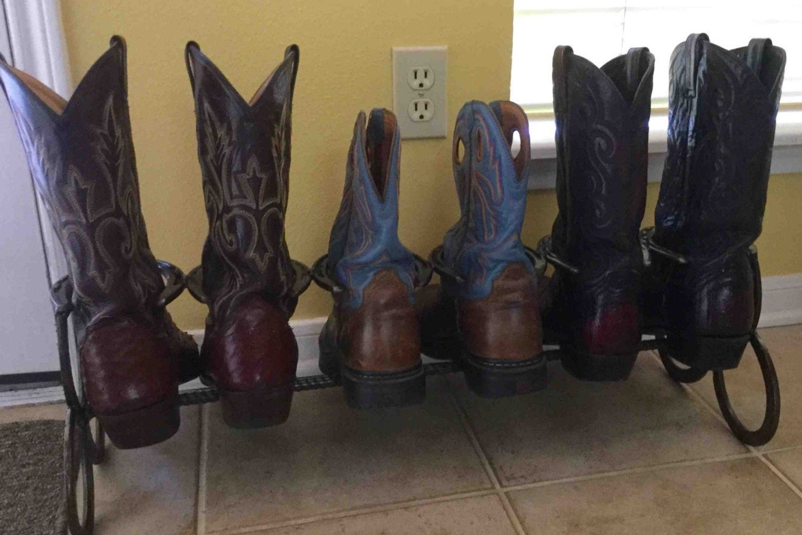 Horseshoe Boot Rack Cowboy Boot Rack Cowboy Boot Storage Etsy