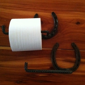 Toilet Paper Holder-Horseshoe, Horse Shoe, Western Toilet Paper Rack, Rustic Bathroom Decor, Towel Rack, Towel Holder