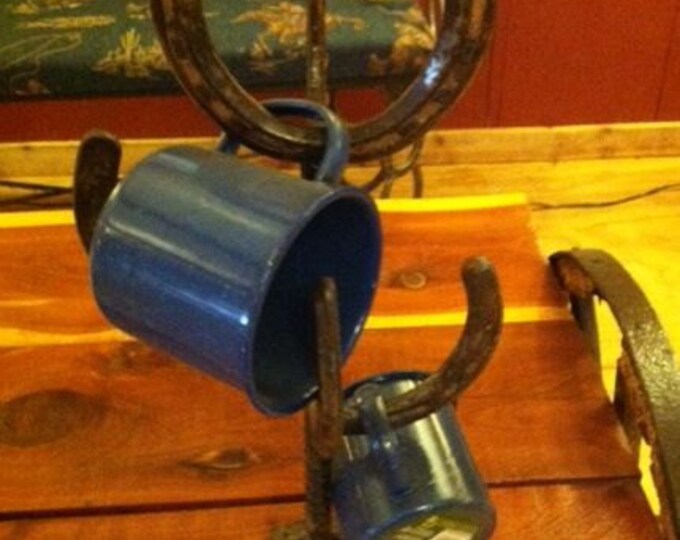 Coffee Cup Holderhorseshoe, Coffee Cup Tree, Mug Tree, Rustic Coffee