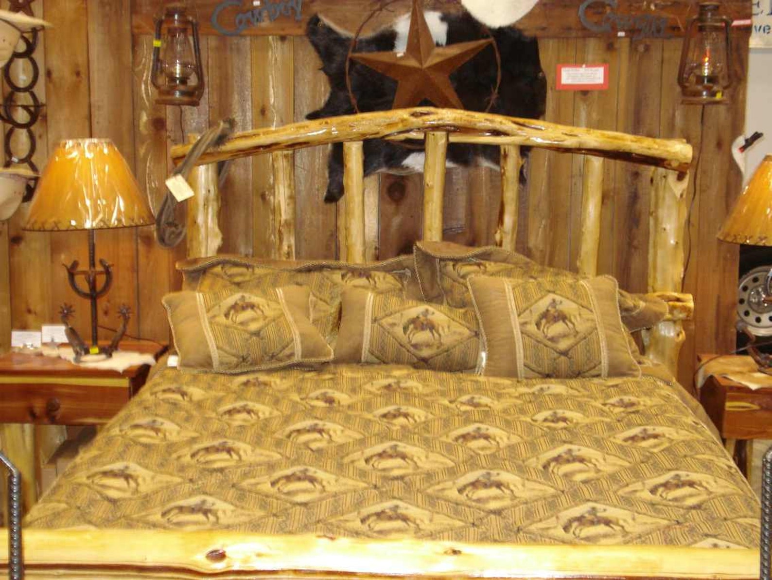 Cedar Bed Full Queen Rustic Bed Western Bed Frame Etsy