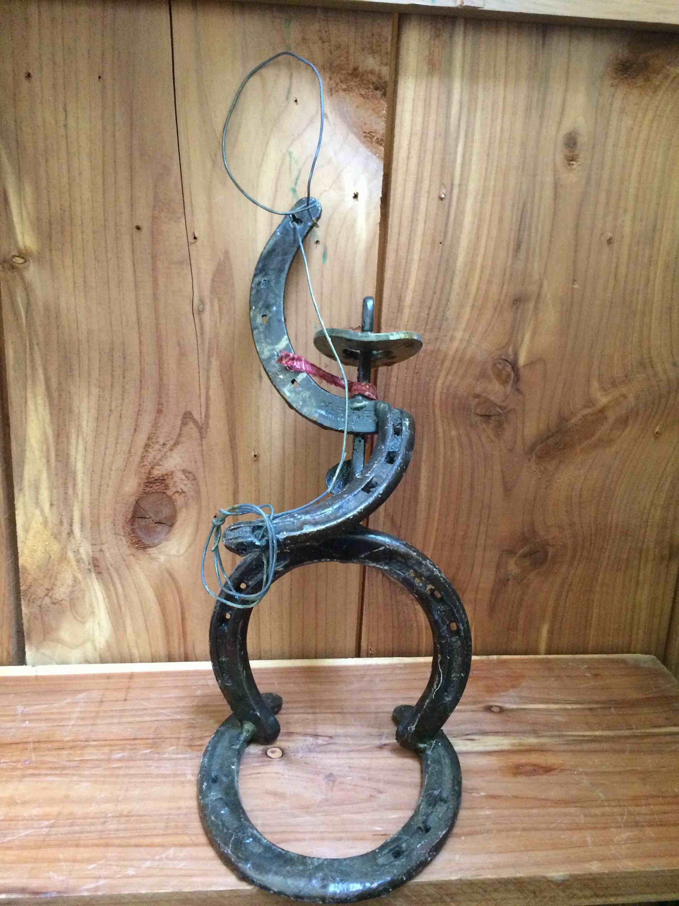 Cowboy Horseshoe Art Farmhouse Decor Horseshoe Art Upcycled Etsy
