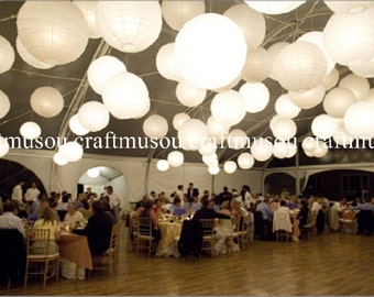 Multi Color 24 Piece Paper Lantern Set Round Paper Lanterns Etsy