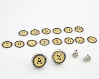 Initial Earrings | Personalized Typewriter Stud Earrings | Stainless Steel