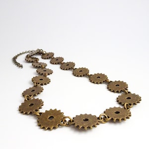 Steampunk Gears Choker Steam Punk Cogs Necklace Antique Bronze Nickel Free image 1