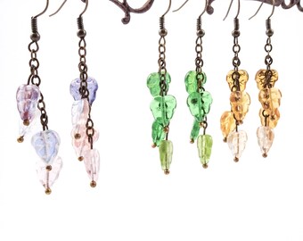 Autunm Leaves Long Earrings | Fall Leaf Beaded Drop Earrings
