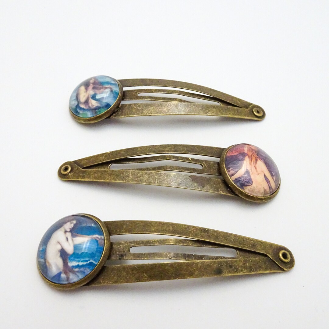 Mermaid Barrettes Multiple Styles Hair Clips Antique Etsy