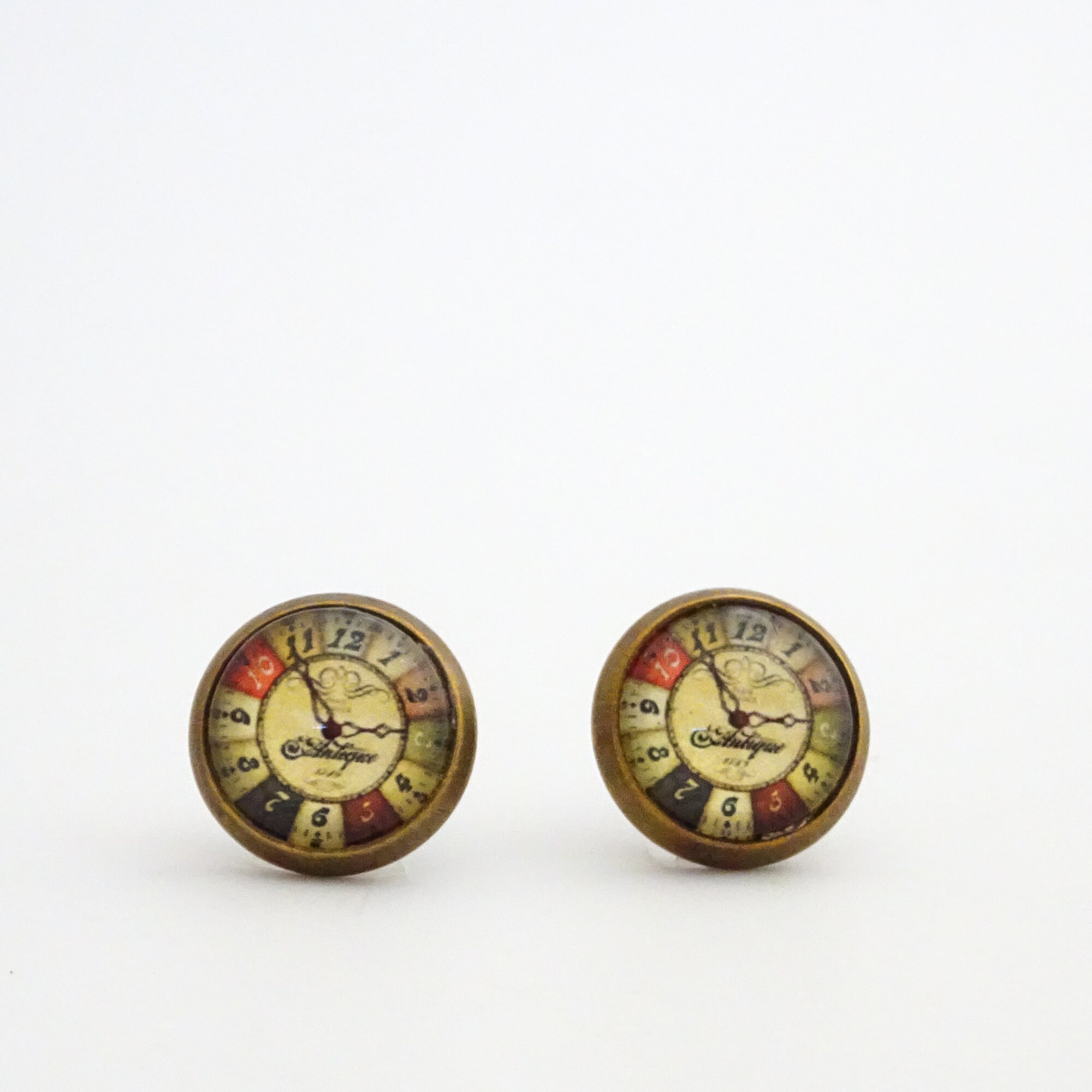 Clock Face Earrings Steampunk Watch Face Ear Studs Etsy