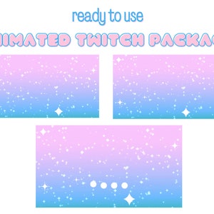 Animated Pink & Blue Kawaii Stars Twitch Package | Twitch Starting Soon | Be Right Back | Ending Soon Twitch Screens | Kawaii Twitch Screens