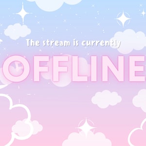 ANIMERAD Rosa Kawaii Moln Twitch Offline-skärm - Kawaii Twitch-skärm - Lila Moln Twitch-animation - DIREKT NEDLADDNING!