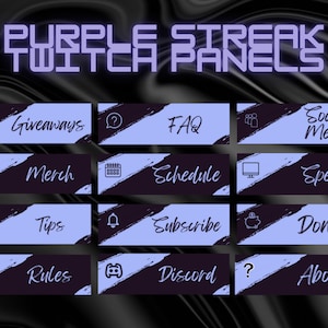 Purple Streak Twitch パネル - Twitch ストリーマー - Twitch パネル - 即時ダウンロード!