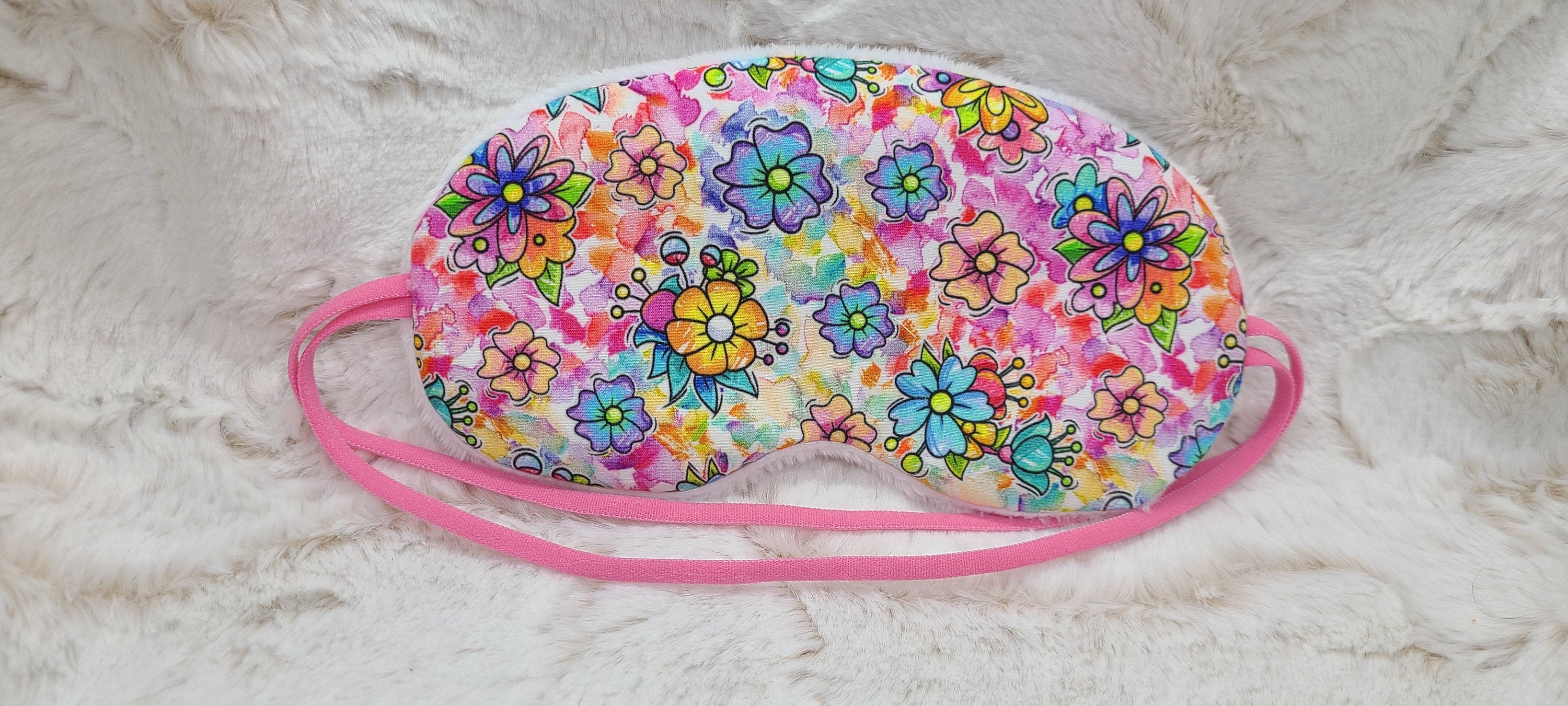 Flower Sleep Mask Childrens Sleep Mask Pink Flower Sleep Etsy
