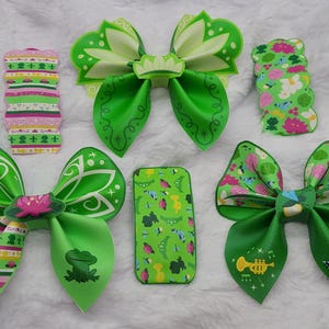Princess and the Frog Inspired Faux Leather Hair Bow and Hair Clip