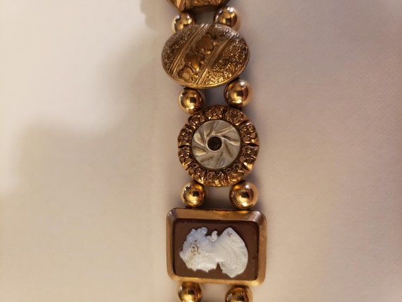 Antique GF Button and Stickpin Bracelet - image 3