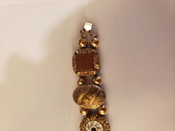 Antique GF Button and Stickpin Bracelet - image 4