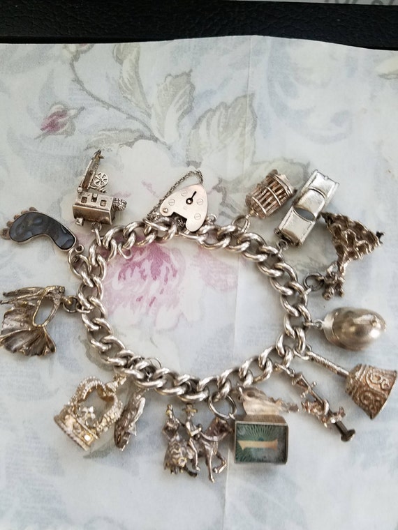Vintage English Sterling Silver Charm Bracelet