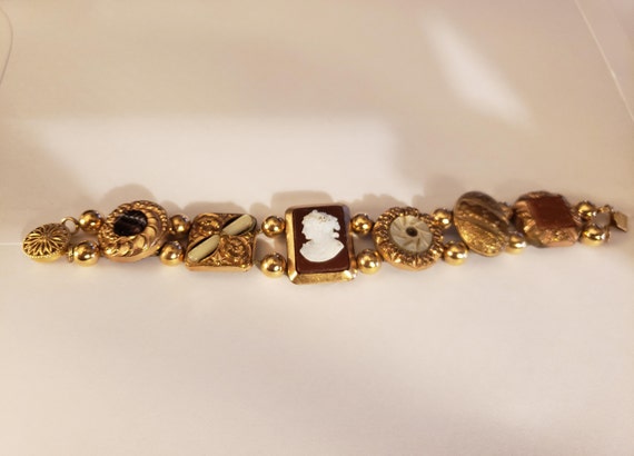 Antique GF Button and Stickpin Bracelet