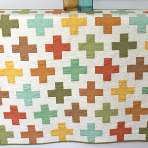 Modern quilt pattern On the Plus Side easy to make, Jelly Roll friendly, Baby to King quilt size Instant download PDF image 2